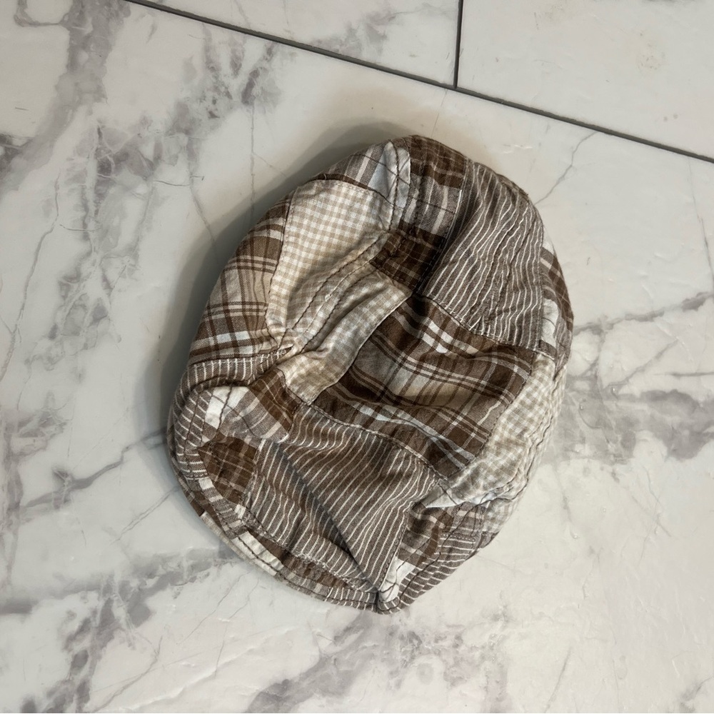 Old Navy Beige and Brown Plaid Hat